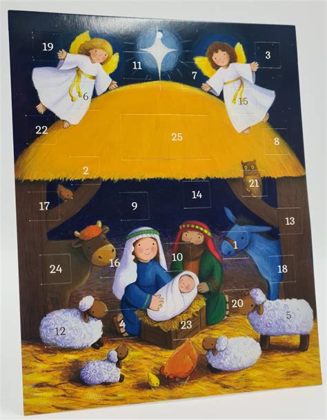 Traditional Christmas Advent Calendar Nativity Design Evelay
