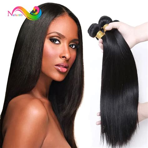 Natural Black Grade 7a Brazilian Virgin Hair Straight 4pcs Human Extensions 100 Unprocessed