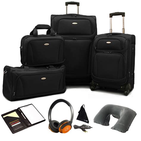 Samsonite Samsonite 4 Piece Lightweight Spinner Luggage Set Black