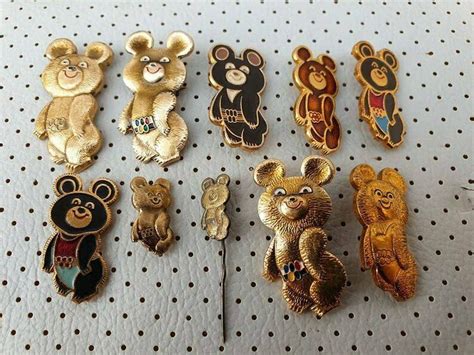 Misha Bear Olympics 1980 Moscow Rare Olympics Games Pins Noc Moscow 1980 Badges Ussr Ретро