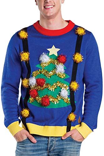Tipsy Elves Christmas Tree Ugly Christmas Sweater With Suspenders For