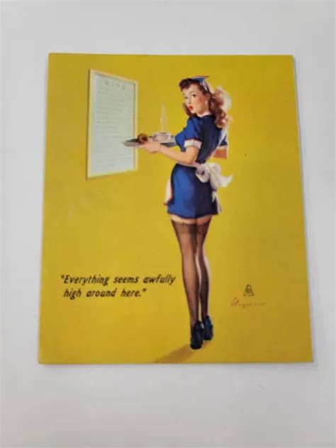 Vintage Gil Elvgren Pin Up Girls Advertising Arcade Card Awful High Here 999 Picclick