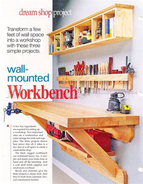 2118 Wall Mounted Workbench Plans Workshop Solutions Workbench