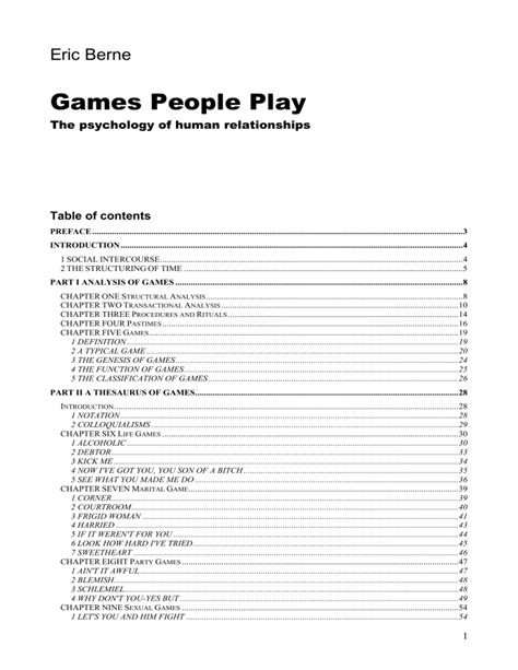 Eric Berne Games People Play The Psychology Of Human Relationships