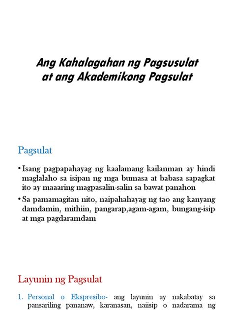 Kahulugan Ng Akademikong Pagsulat – Halimbawa