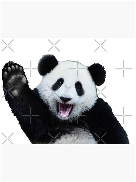 Cute Panda Waving Poster For Sale By Pgracew Redbubble