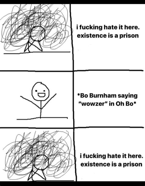 ss i fucking hate it here existence is a prison bo burnham saying wowzer in oh bo i