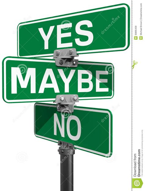 No Maybe Yes Street Sign Decision Royalty Free Stock Photos Image