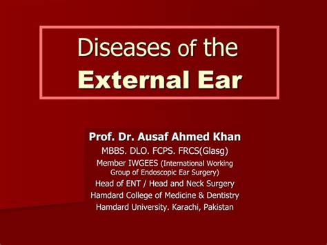 Diseases Of The External Ear Ppt