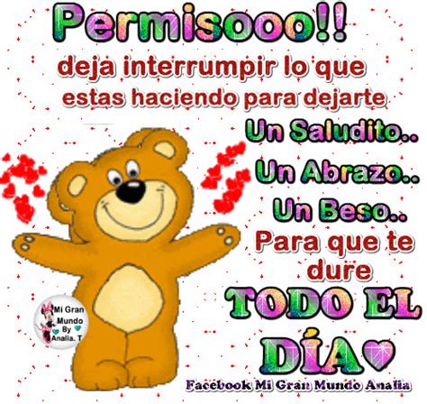 Cartel con imagen de amor, amistad. Un Saludito, Un Abrazo Y Un Beso