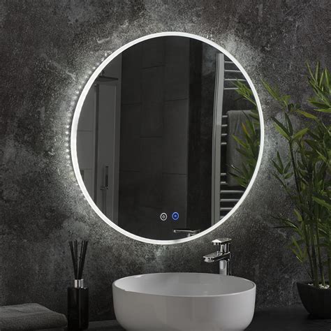 Some bathroom mirrors come with shelves handy for your toothbrushes and toothpaste. Alaska Round Illuminated Mirror | Bathroom Mirrors | Amor ...