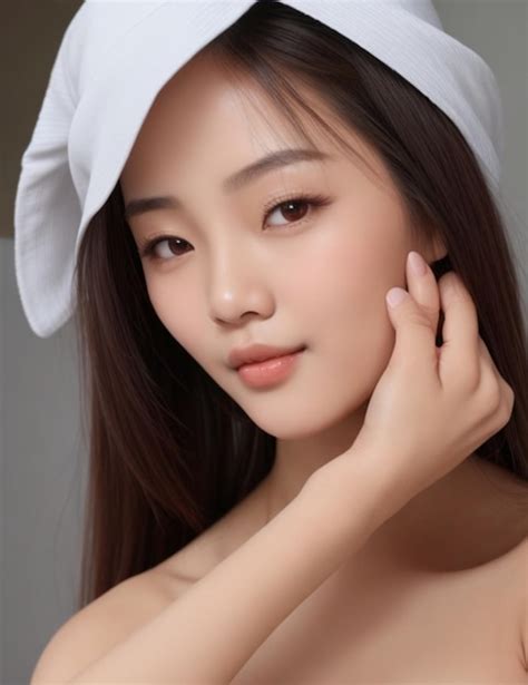 Premium Ai Image Asian Woman With A Beautiful Face And Perfect Clean Fresh Skin Cute Female