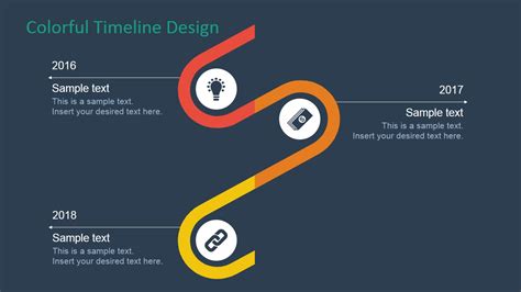 Colorful Timeline Design For Powerpoint Slidemodel