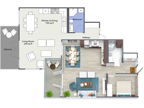 Some homes aim for simplicity, an intimate space to rest for busy people on the go. 3D One Bedroom With Toilet And Store Without Living Room ...