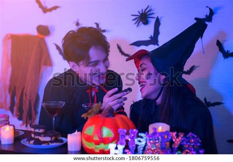 Young Thai People Costumes Celebrating Halloween Stock Photo 1806759556