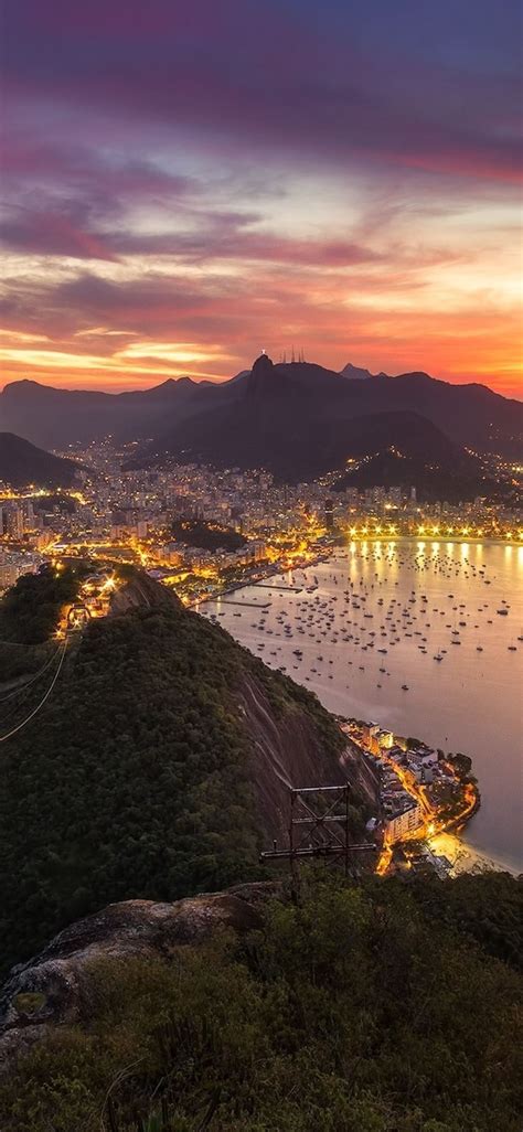 Rio De Janeiro Cityscape Brazil Sunset Riodejaneiro