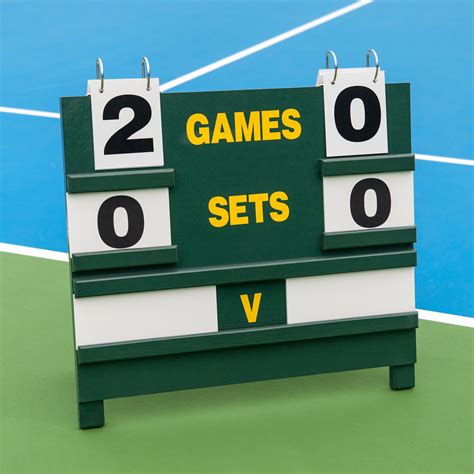 Wooden Tennis Scoreboard Freestanding Net World Sports