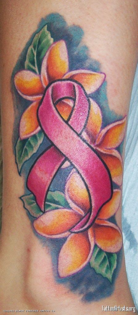 Organizations, such as the breast cancer research foundation and the national breast cancer foundation constantly work towards finding a cure for breast cancer and help support those going through treatment. I like the plumeria and pink ribbon together. Hmmmm ...