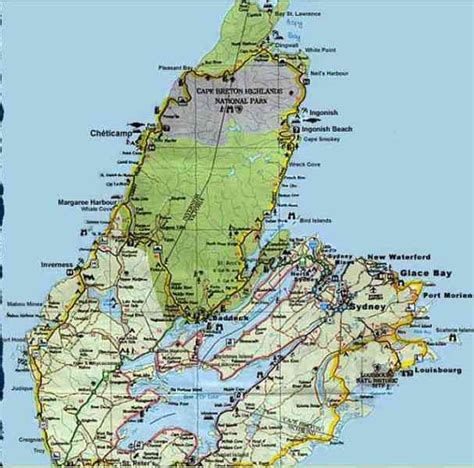 Map Of Regions Cape Breton Wells Printable Map