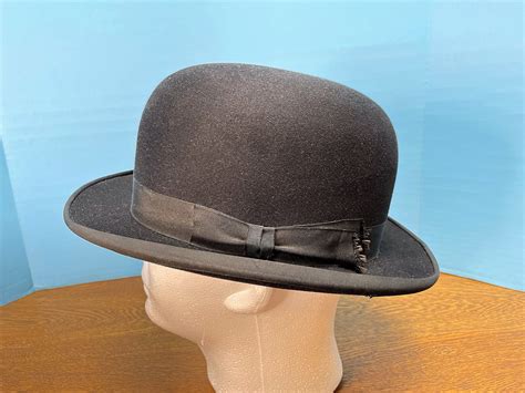 Vintage Stetson Black Bowler Hat 1930s Mens Derby Etsy