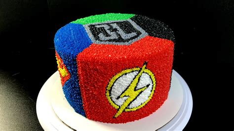 Justice League Buttercream Cake - (Batman, The Flash, Superman, Green