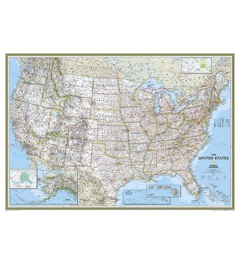 Buy United States Classic Wall Map By National Geographic Map Murals
