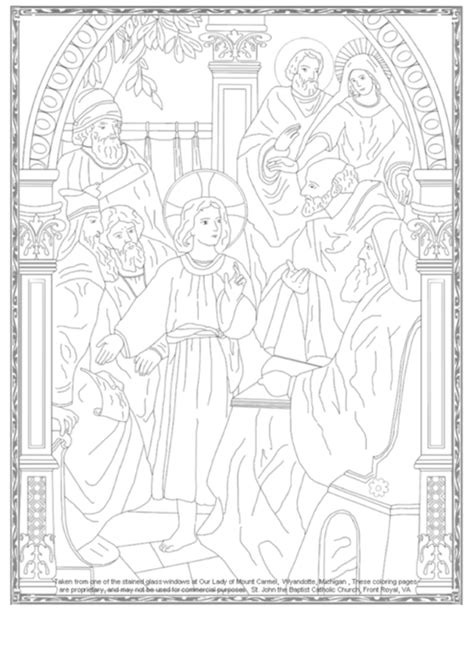 Little Jesus In The Jerusalem Temple Coloring Sheet Printable Pdf Download