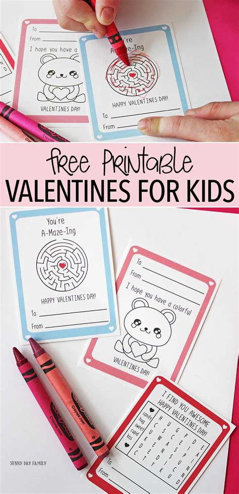 Free Valentine Cards Printables For Kindergarten