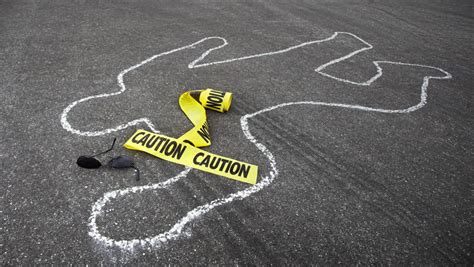 Chalk Outline At A Crime Scene Stock Footage Video 2771501