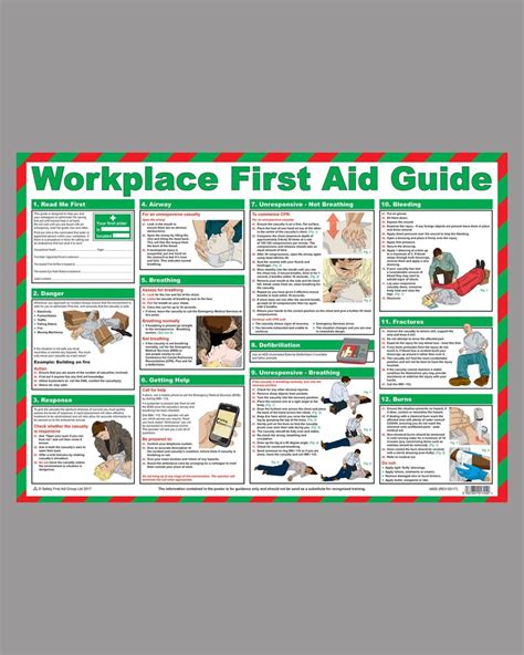 Workplace First Aid Guide Wall Chart From Aspli Safety