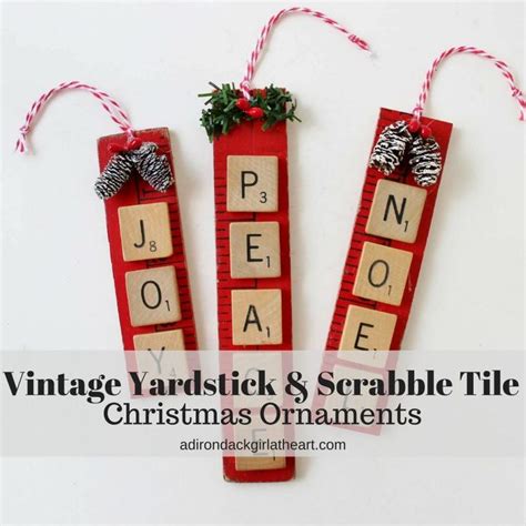 Vintage Yardstick And Scrabble Tile Christmas Ornament Diy Christmas