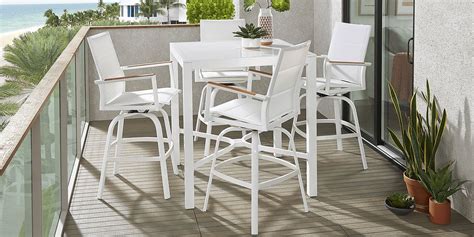 Solana 5 Pc White Colorswhite Aluminum Outdoor Dining Set With Square