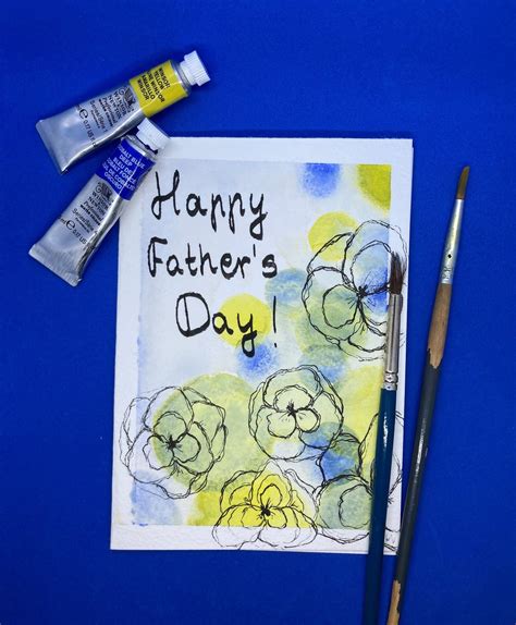 Happy Fathers Day Cards Watercolour Original Hand Painted Etsy