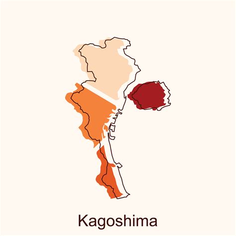 Kagoshima High detailed illustration map, Japan map, World map country