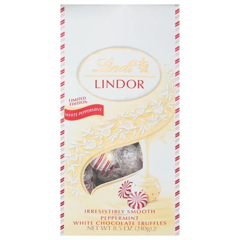 Save On Lindt Lindor Christmas Peppermint White Chocolate Truffles