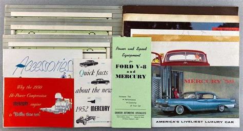 Group Of 1940s 50s Mercury Automobile Brochures Matthew Bullock