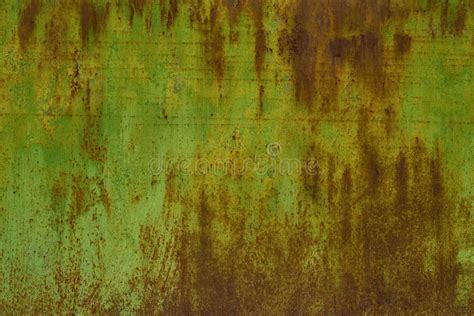 Rusted Green Painted Metal Wall The Metal Surface Rusted Spots Rysty