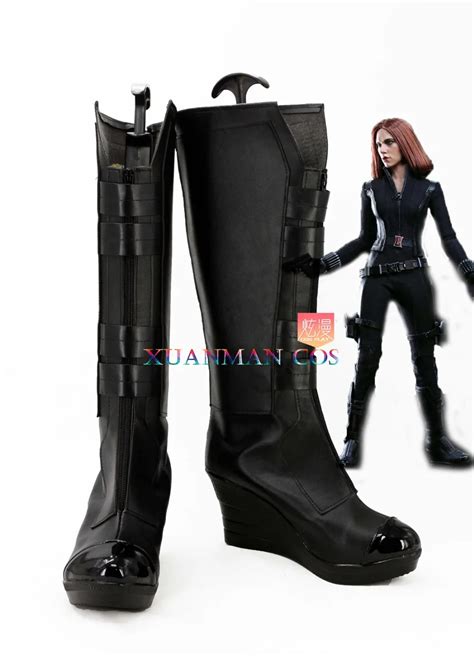 B2821 Movie The Avengers Natasha Romanoff Black Widow Cosplay Shoes