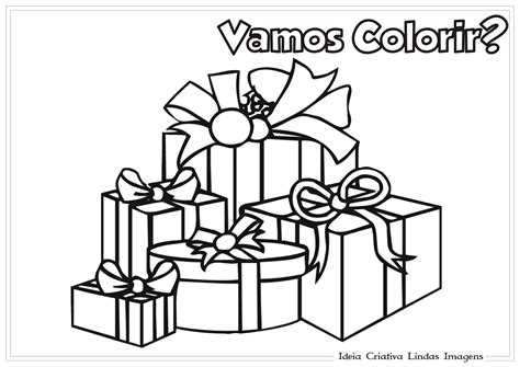 Presentes De Natal Desenho Para Colorir