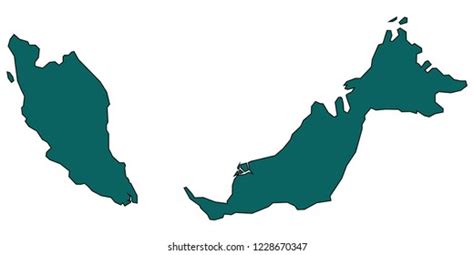 Malaysia Map Vector Stock Vector Royalty Free 1228670347 Shutterstock