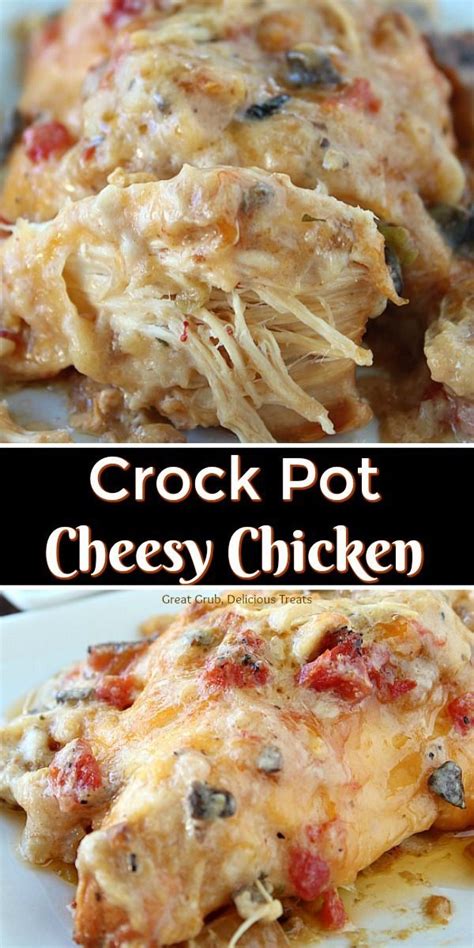 Chicken breast crock pot recipes. This crock pot cheesy chicken recipe is delicious chicken ...