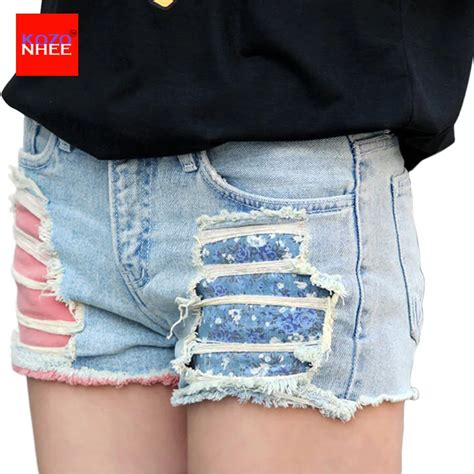 Sexy Ripped Denim Shorts For Women Steel Pipe Nightclubs Hot Torn Low