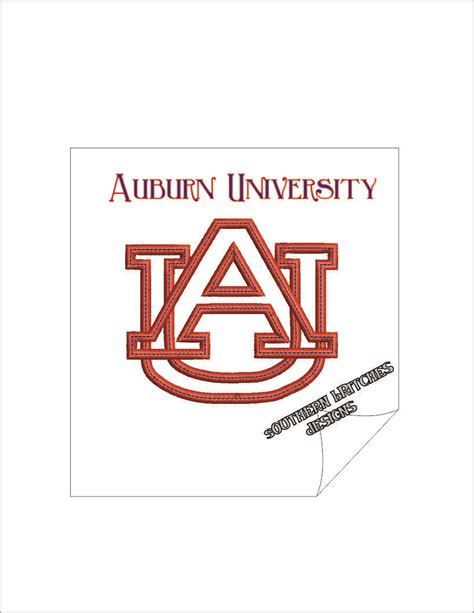 University Of Auburn Digititized College Sec Team Monogram Applique