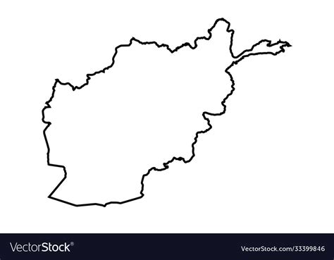 Afghanistan Map Outline Country Royalty Free Vector Image