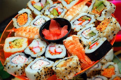 Sushi Japanese Food Rice Japah Asian Oriental 1sushi Fish Seafood Hd