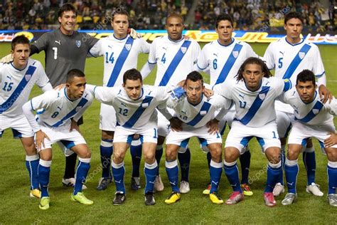 The Guatemalan National Team Starting 11 Before The Soccer Game Stock