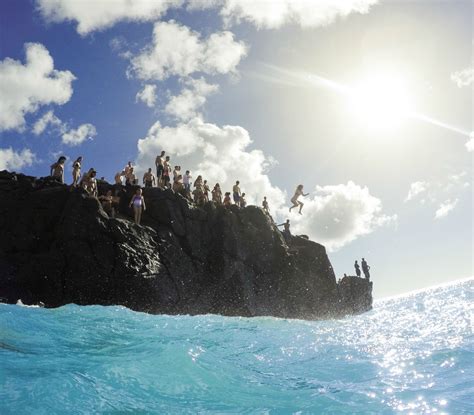 Cliff Jumping At Waimea Bay Hawaii Gopro