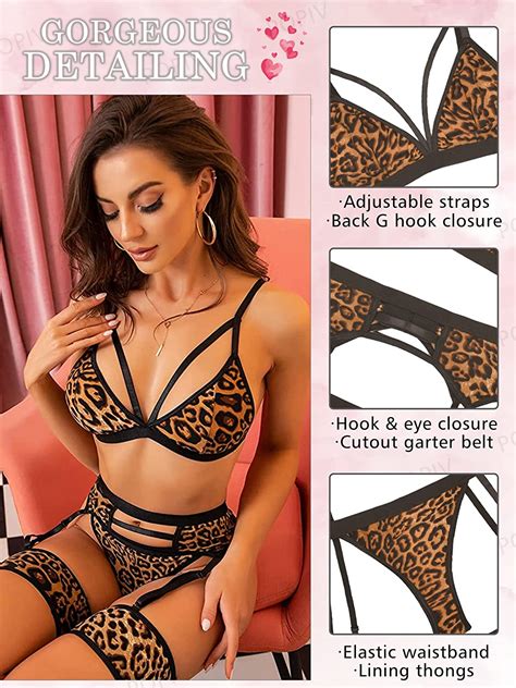 popiv women sexy lingerie strappy lace garter lingerie sets high waisted sheer mesh lingerie