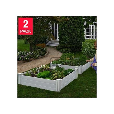 White Vinyl Raised Garden Bed 2 Pack Vanzant Auctions