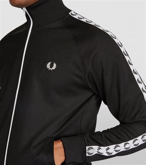 fred perry black taped track jacket harrods uk